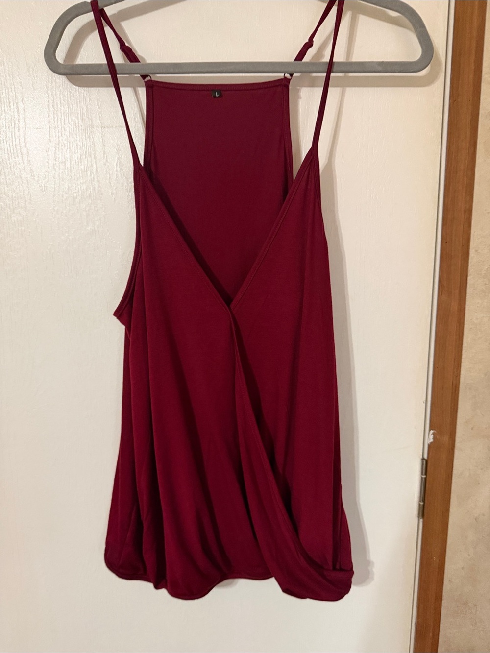 Source Unknown Burgundy Draped Spaghetti Strap Camisole